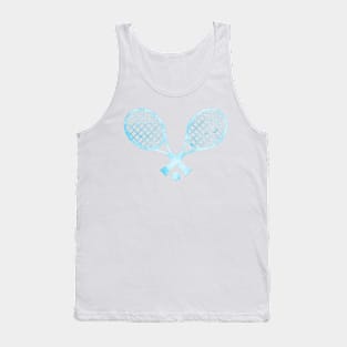 Tennis Racket Light Blue Tank Top